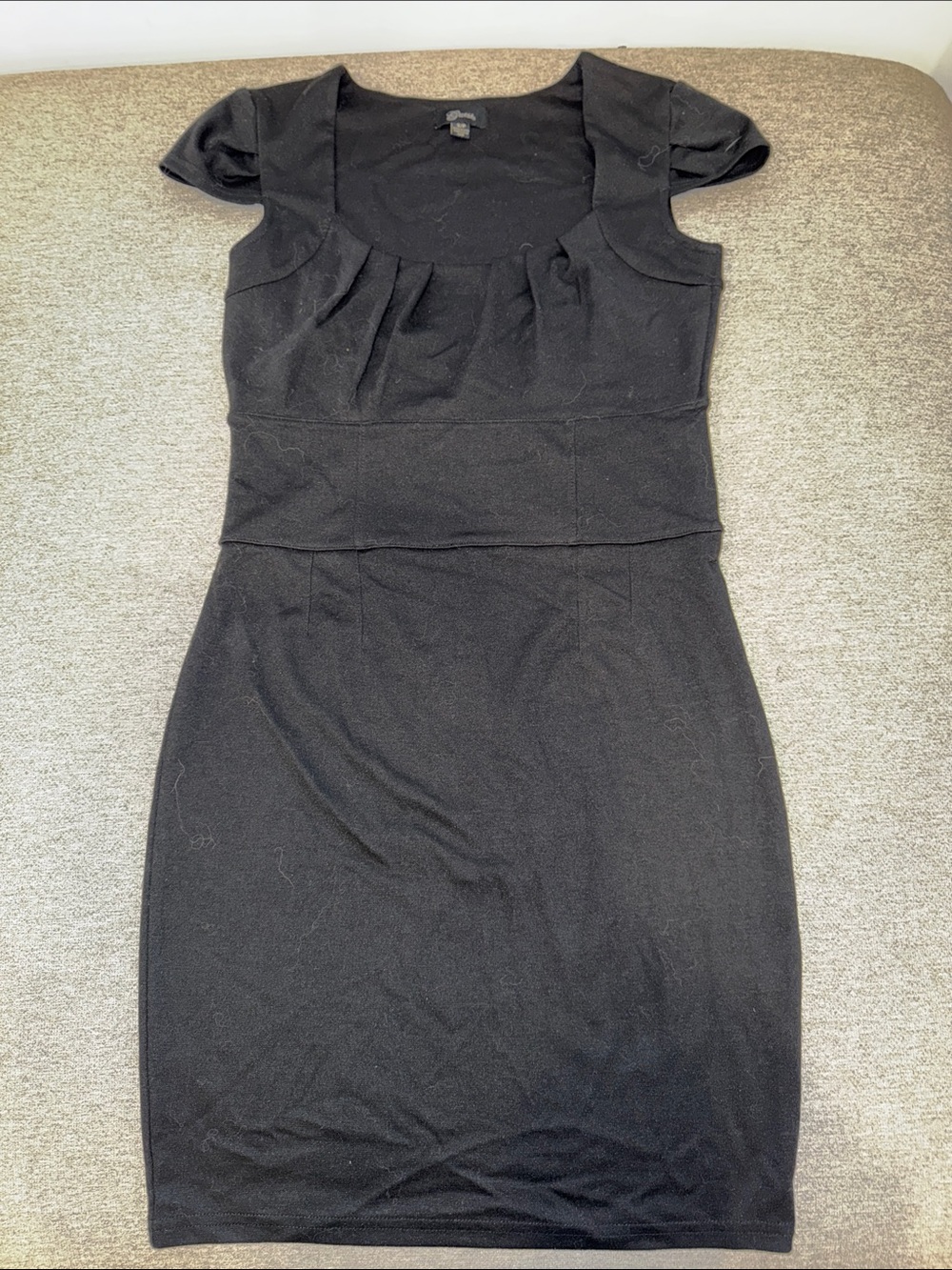 Guess Black Scoop-Neck Knit Mini Dress